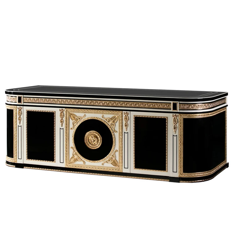 high end black and gold wooden boss office table and chair set furniture director executive ceo classic luxury office table