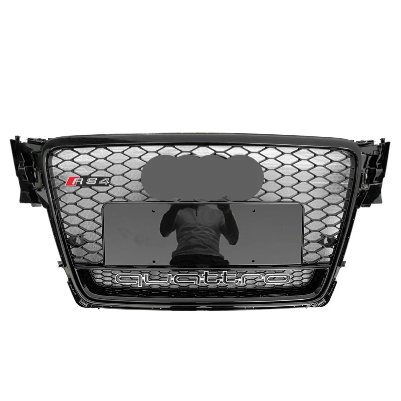 Suitable for 08-12 Audi A4 body kit RS4 / S4 abs black mid-net grille boutique modification