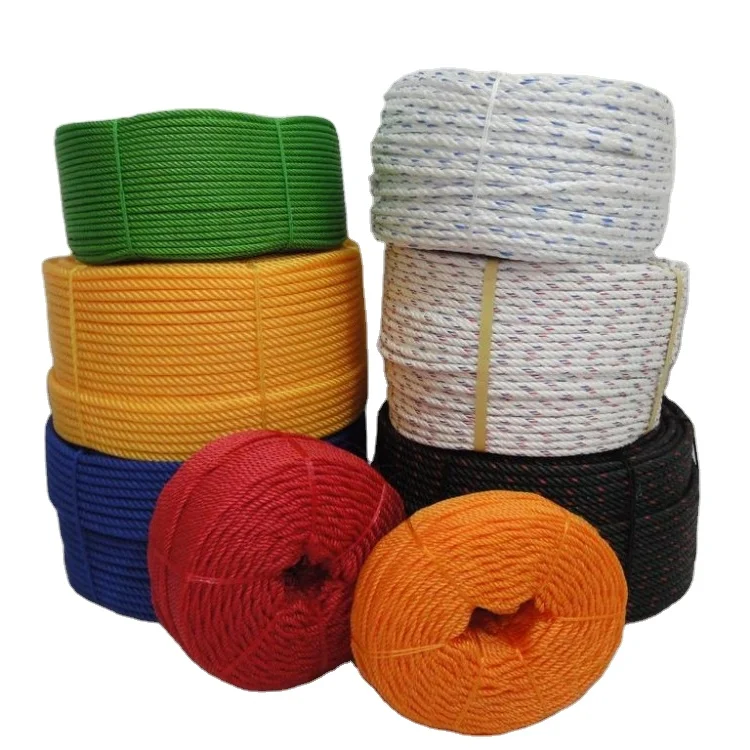 100% чистый материал полиэтиленовая веревка веревку полиэтилена HDPE витой 3 нити упаковка