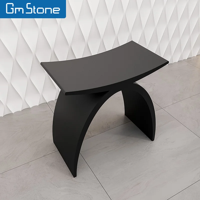 Modern artificial stone acrylic solid surface bathroom stool/vanity stool