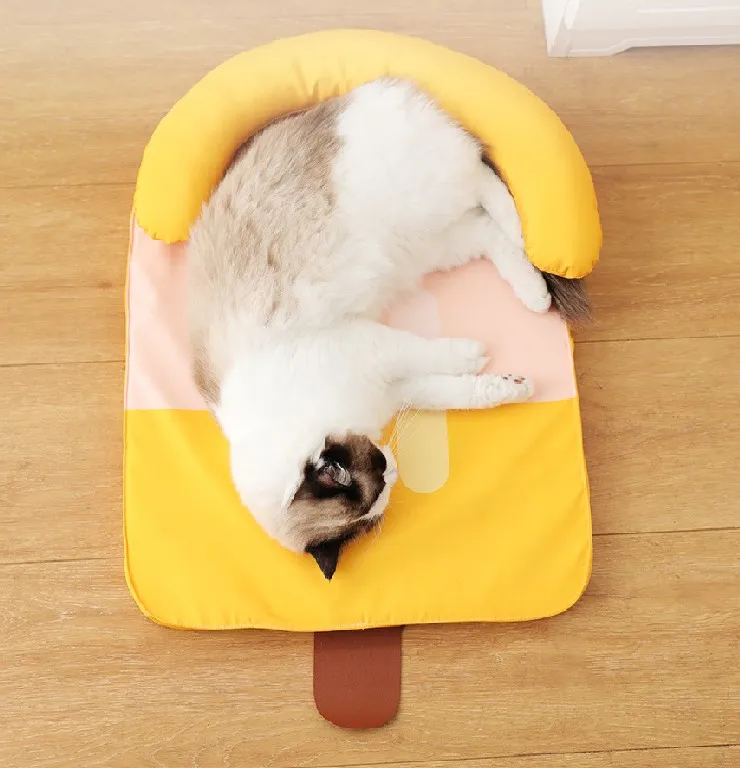 Ice Silk Socket Protects Cervical Vertebrae And Easy Clean Comfortable Soft Pet Nest Dog Cat Beds Dog Mat