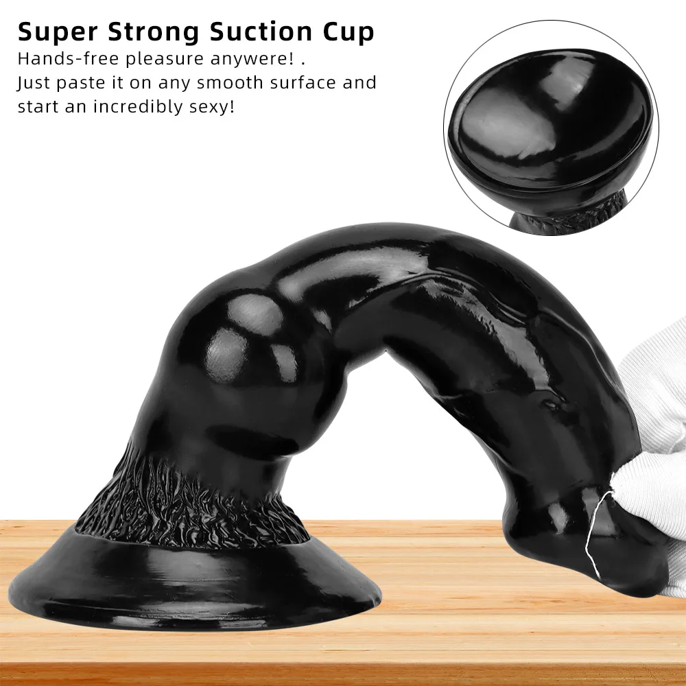 Soft Long Animal Dildo Anal Penis Suction Cup Dick Sex Toys Adults Gold Black Dildos for Women Men Huge Dog Dildo