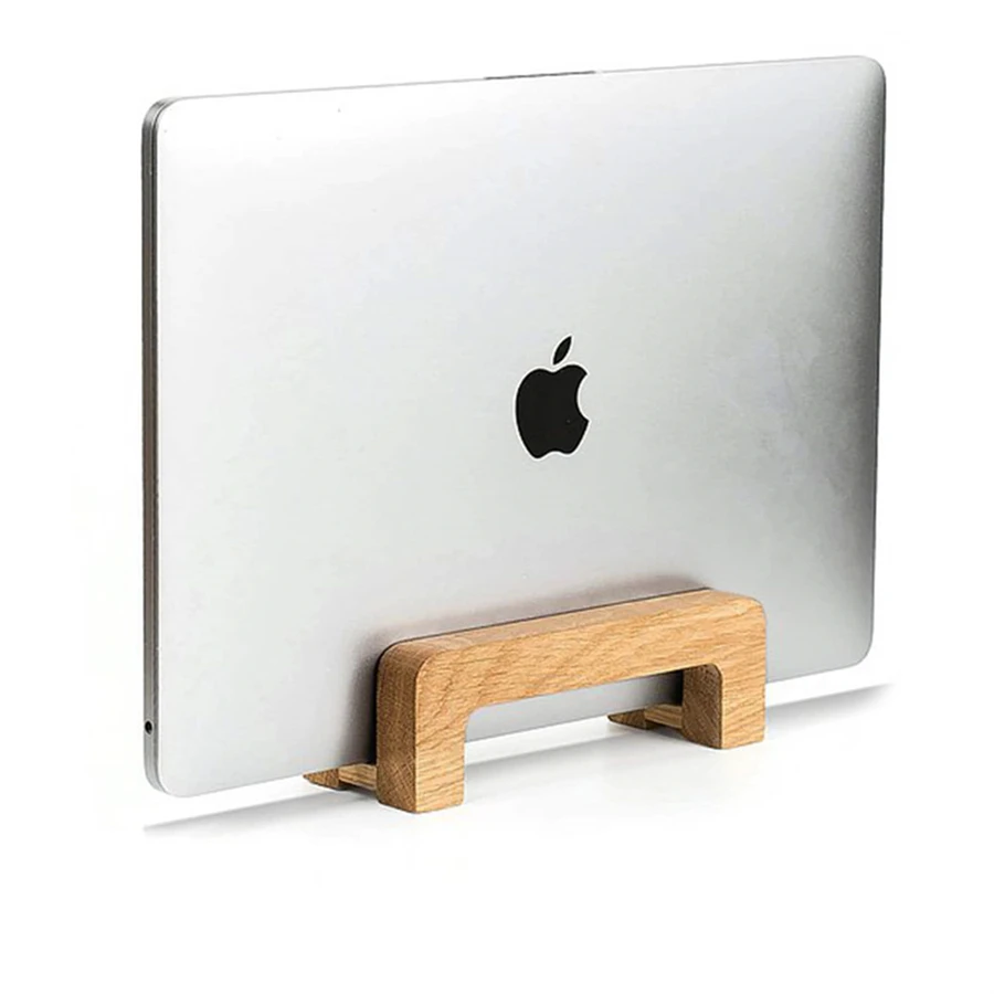 Factory Wholesale Storage Handmade Portable Wooden Notebook Gift Holder Macbook Accessories Vertical Laptop Stand