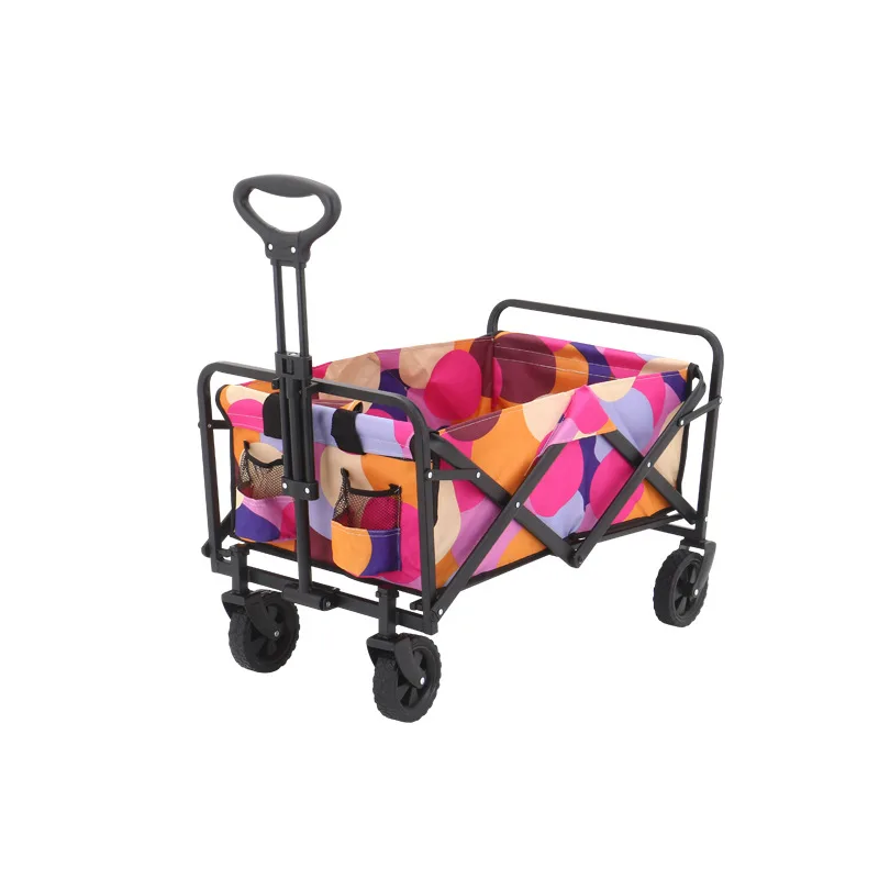 Collapsible Foldable Wagon with 60kgs Weight Capacity Folding Utility Garden Cart with Big All-Terrain Wheels