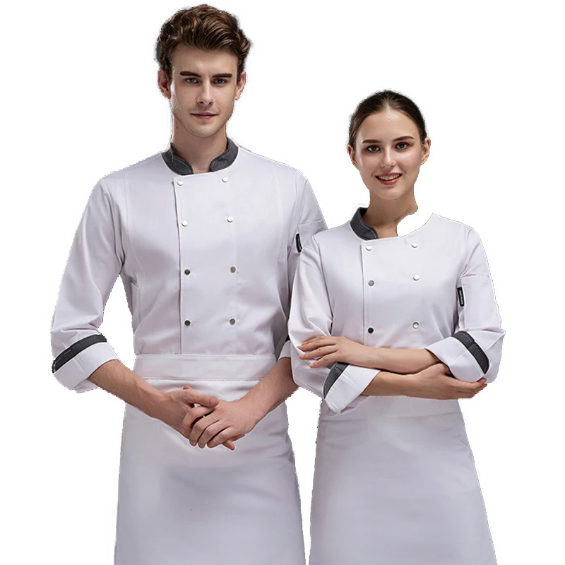  Chef dress custom long-sleeve catering work clothes printing bakers double-breasted chef labor insurance