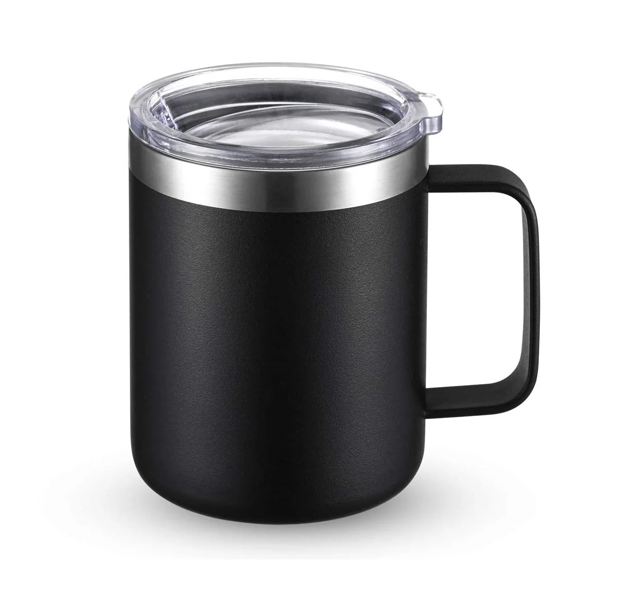 Stainless Steel Coffee Mug 10 oz, Vacuum Insulated Tumbler with Handle, Double Wall Tumbler Cup with Lid Camping