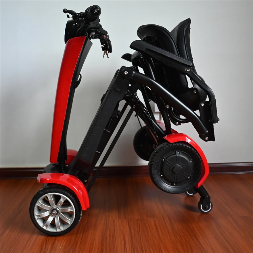 auto-folding seniors scooter 4 Wheel Power moped mobility scooter Handicap Lightweight for seniors touring scooter