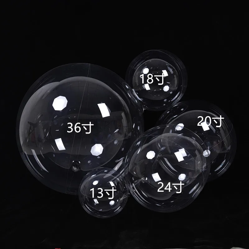 Hot Selling 10 18 24 36 Inch Stretchable Transparent Clear Round Plastic Bubble Bobo Balloon For Party Decoration ballons print