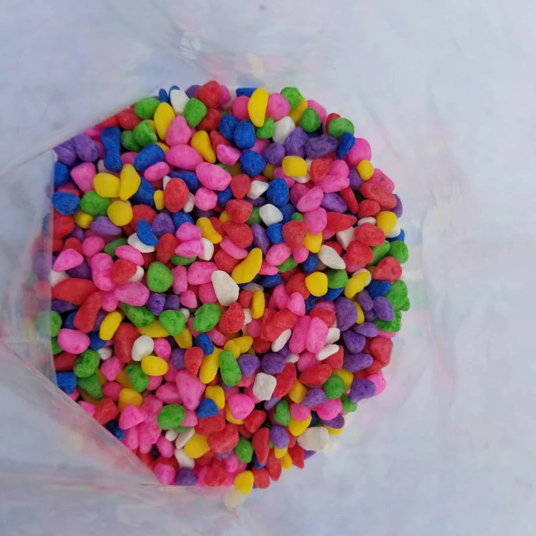 dyed pebble stone for fish tank decoration