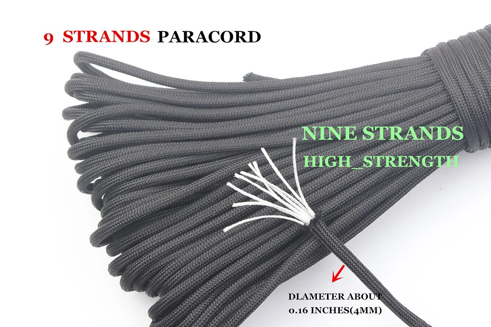 Outdoor Camping Survival Dark Blue 550lb Paracord 9 Strand Paracord Parachute Cord Lanyard Rope