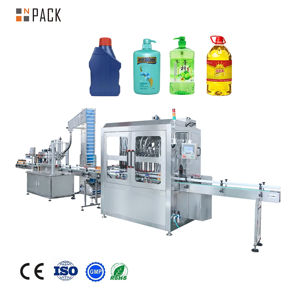 Npack Automatic Viscous Liquid Bottle Piston Filling Machine For Liquid Soap Body Lotion Detergent Production Line