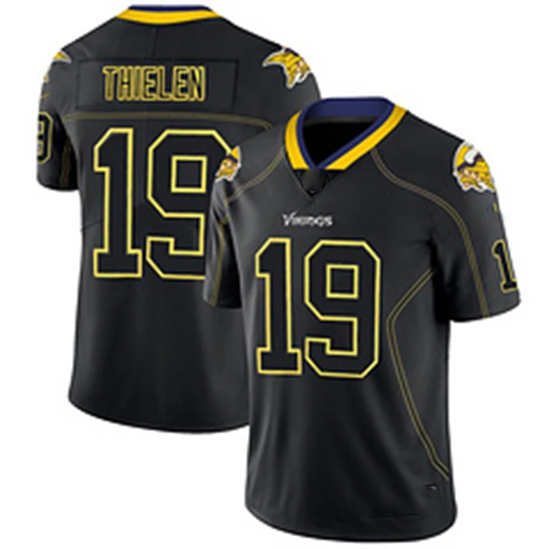 
For Youth Kids Wholesale 2021 New Arrivals THIELEN 19# Black American football Jersey 