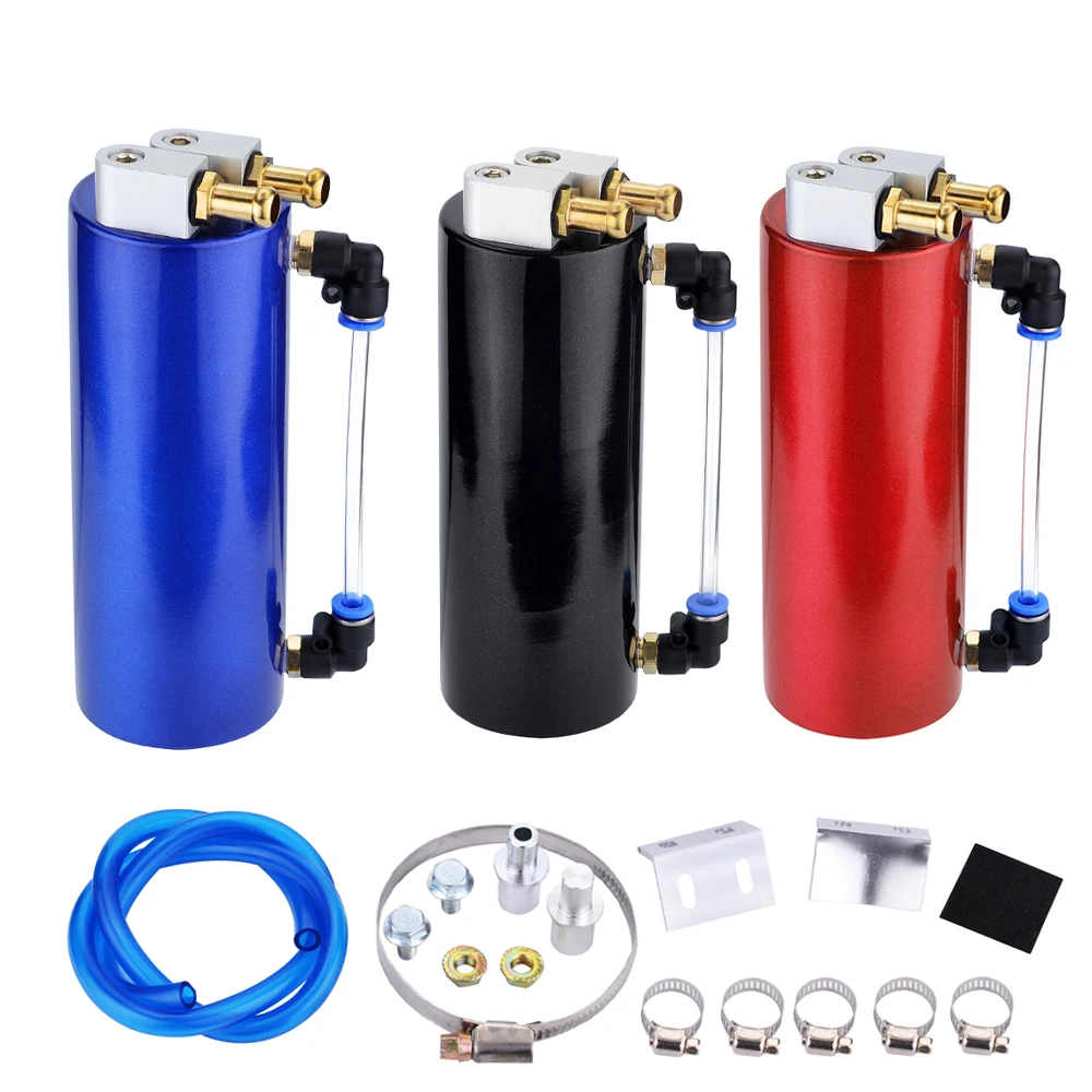 
450ml Universal Aluminum Racing Oil Catch Tank Can Round Can Reservoir Turbo Oil Catch Can Fuel Catch Tank 