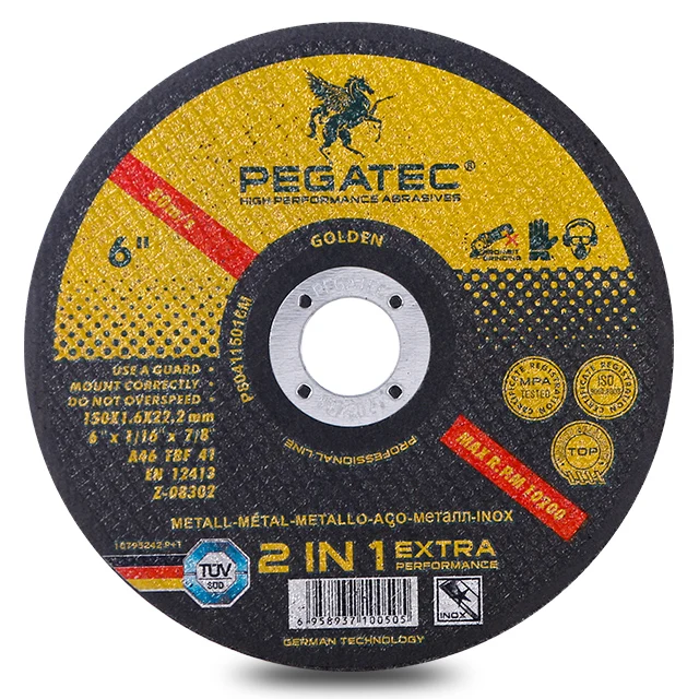 PEGATEC Certificated Sharp Durable 6 Inch 150x1.6x22.2mm Power Diamond Horse Cutting Wheels Cutting Disc