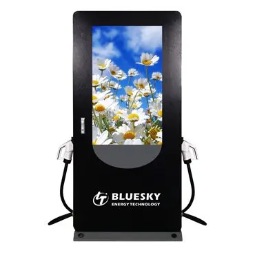 Bluesky 30KW DC EV Charger with 55 inch multimedia Play TUV CCS 1 2 Chademo GBT Ocpp 1.6 J