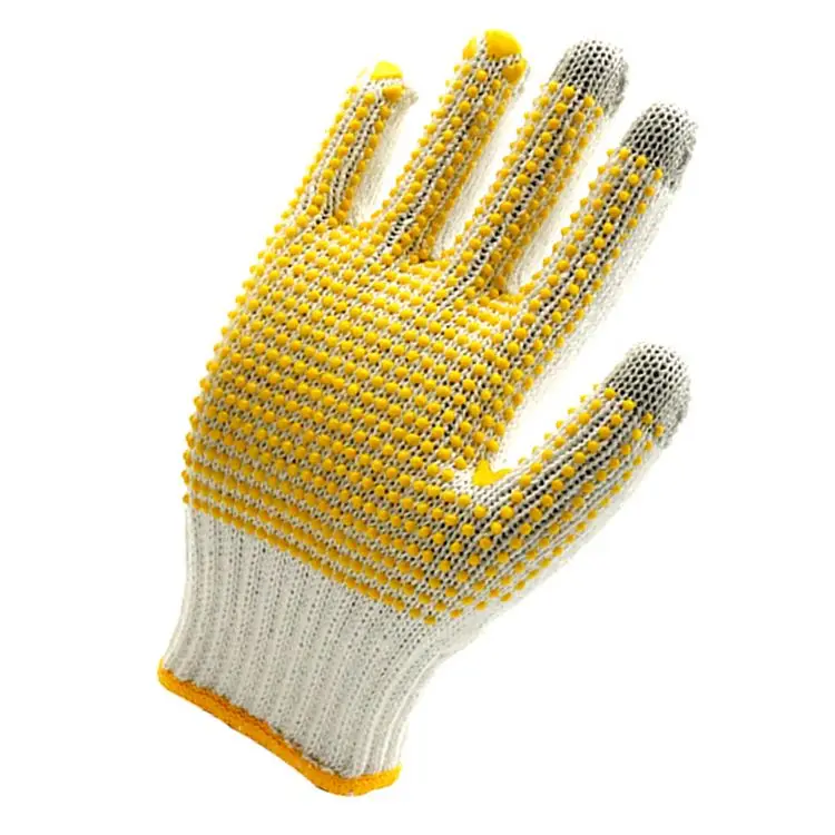  Высококачественные синие хлопковые перчатки в горошек из ПВХ 7 Калибр/10 Калибр