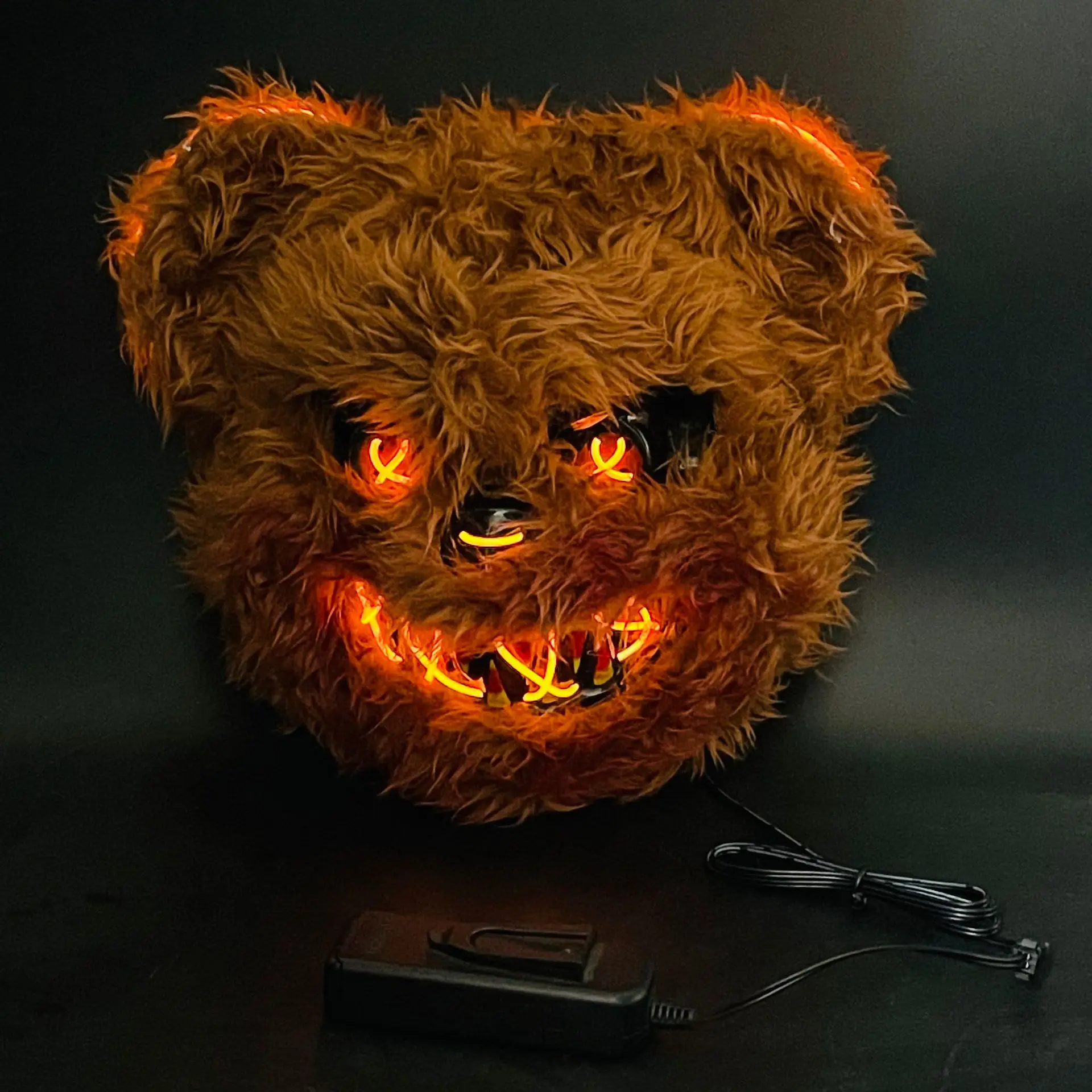 Новые тренды, костюмы для Хэллоуина, светящаяся маска для кролика, светодиодная маска для Хэллоуина, маска для кролика, холодного света, неоновая проволока, светодиодная маска для бурого медведя