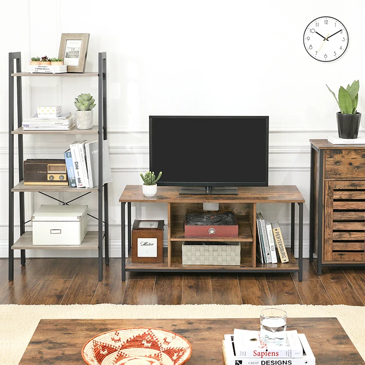 Новейший дизайн деревянный стол плазменный телевизор 50 дюймов винтажные металлические ножки телевизионный блок