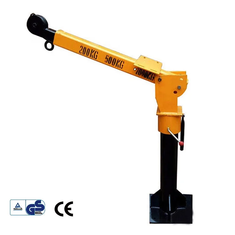 2000 LBS Swivel Base Hydraulic Engine Hoist Foldable Davit Crane fits Pickup Truck crane with Removable Base 1000kg 24V 14M
