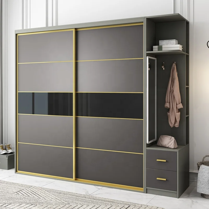 Bedroom Furniture Sliding Doors Pvc Closet Diy Wardrobe