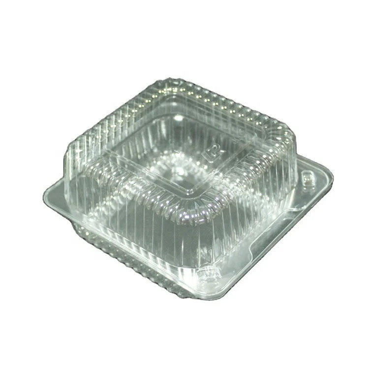 Custom Biodegradable Transparent Print Box Disposable Plastic Food Container with Stamping Embossing & Varnishing Blister Use