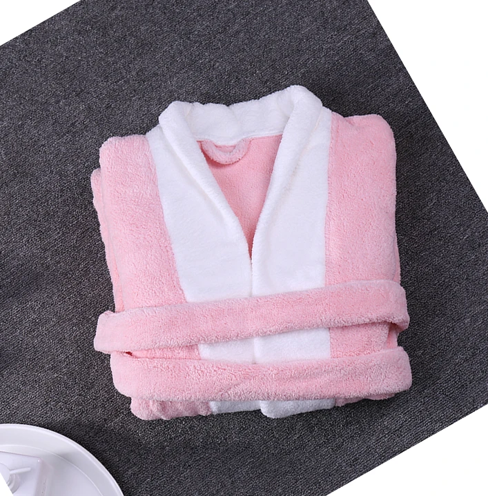 Soft Velour Coral Fleece Velvet Robe 100% Polyester Microfiber Wholesale Terry Towel Bathrobe Woman