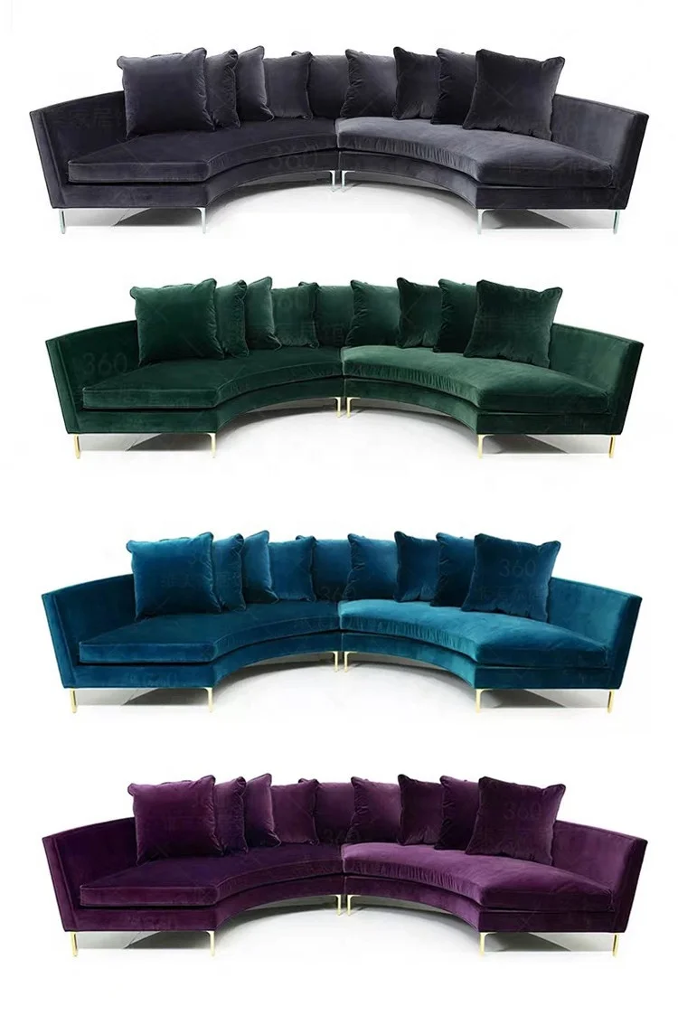 Professional Wholesale Modern Living Room Sofa U Shape Sectional Velvet event sofa