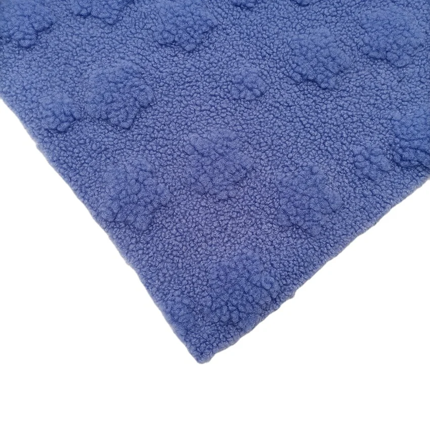 Anti-pill Granular Velvet Polyester Jacquard Teddy Fleece Fabric