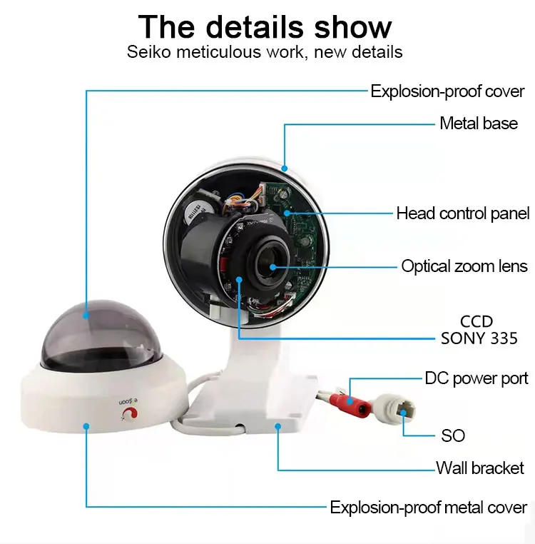 Hot Seller 4x Zoom All Metal Housing Cctv Camera Waterproof Wired Wireless Dome Camera 2MP Intelligent Ip Cameras Ptz