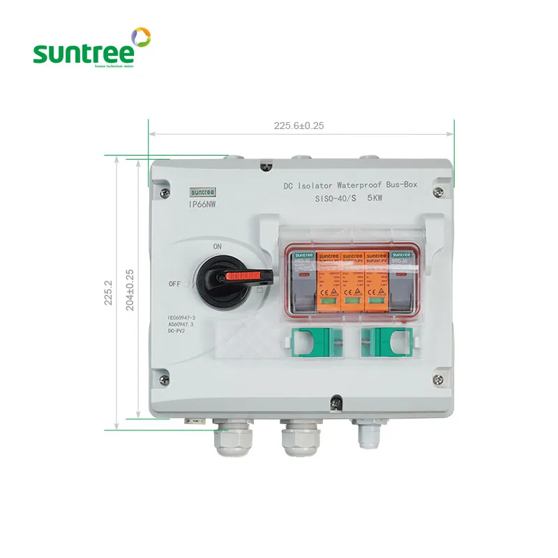 Suntree/Oem новый продукт водонепроницаемый Электрический комбайнер распределительная коробка 1200 в с изолирующим переключателем постоянного тока