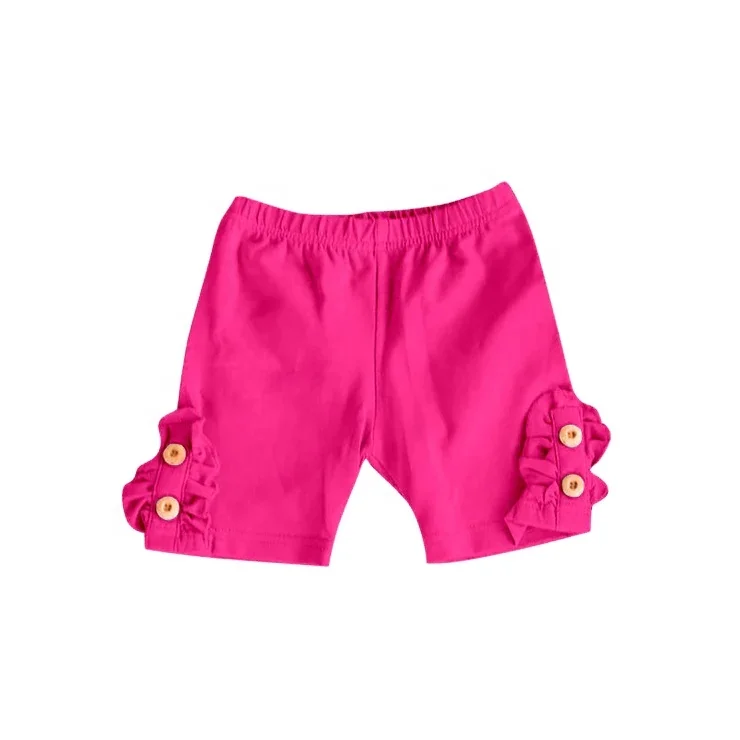 Wholesale Pre-order baby clothes toddler ruffled buttons girl summer shorts Summer Boutique children clothing