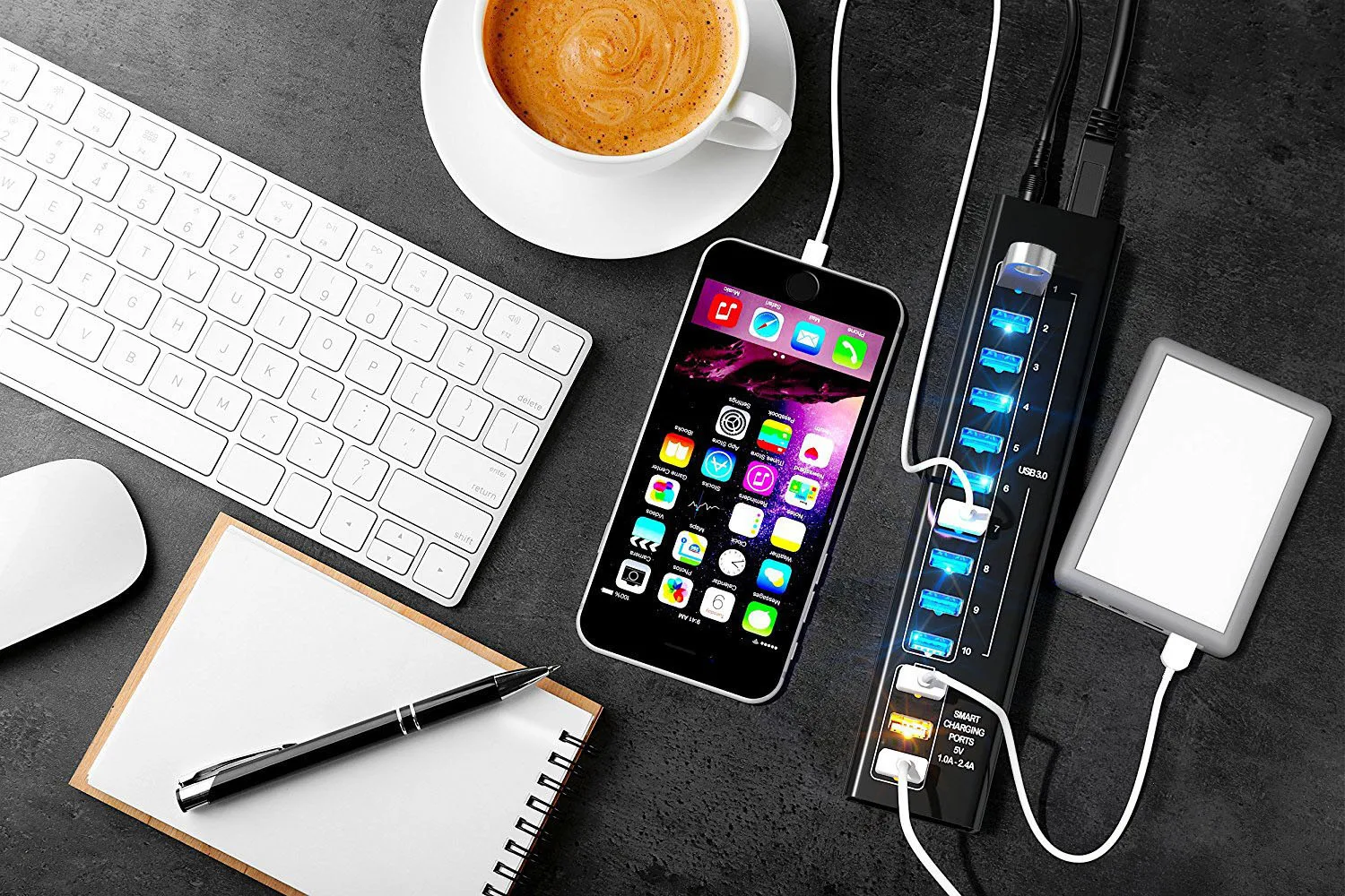 13-порт USB 3 0 концентратор с 10 портами и Смарт двумя зарядными usb-портами 5V 4A адаптер питания