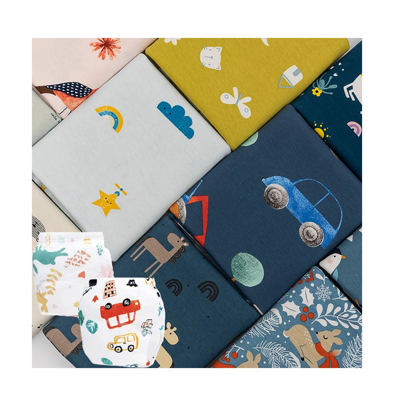 New coming printed fabric for baby reusable cloth diaper BPA free waterproof fabric PUL for wet bag waterproof baby