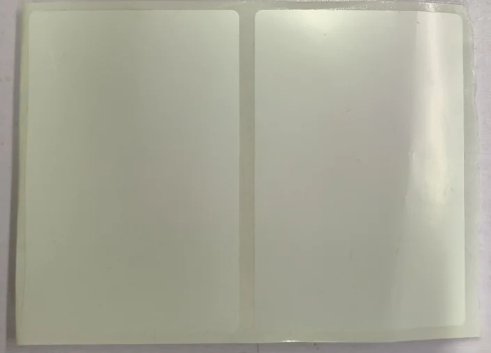 60# White BOPP Jumbo label roll 60mic glossy White PP with Frozen adhesive 60g White Glassine paper