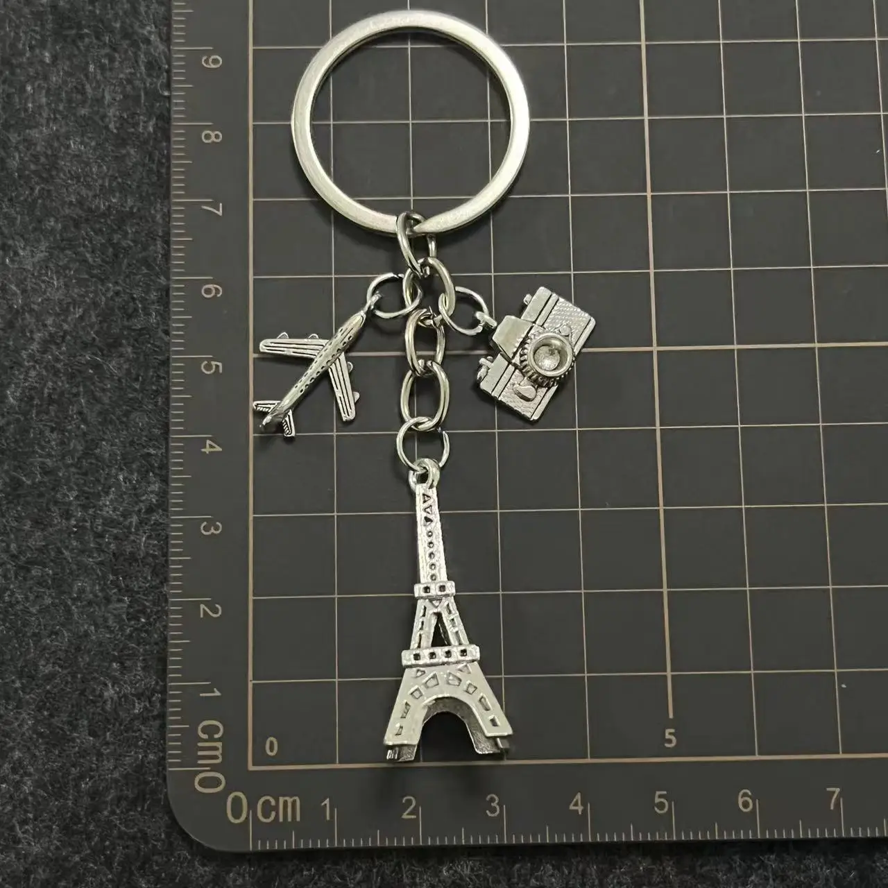Airplane Camera Paris Tower Keychain Travel Creative Memorial Gift Keychain Accessories
