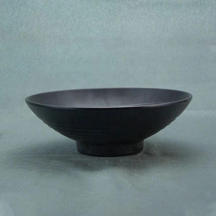 Японская черная меламиновая рамен-чаша JQY 9,5 дюйма, Сервировочная чаша для ресторана, миска для лапши