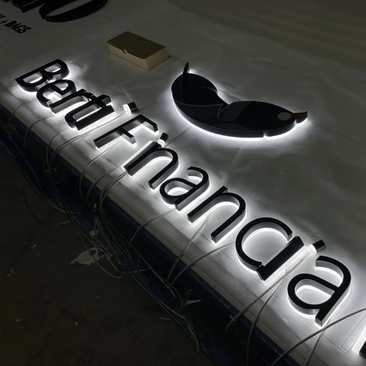 business illuminate office door signs led channel letter sign indoor back light logo sign acrylic black for store