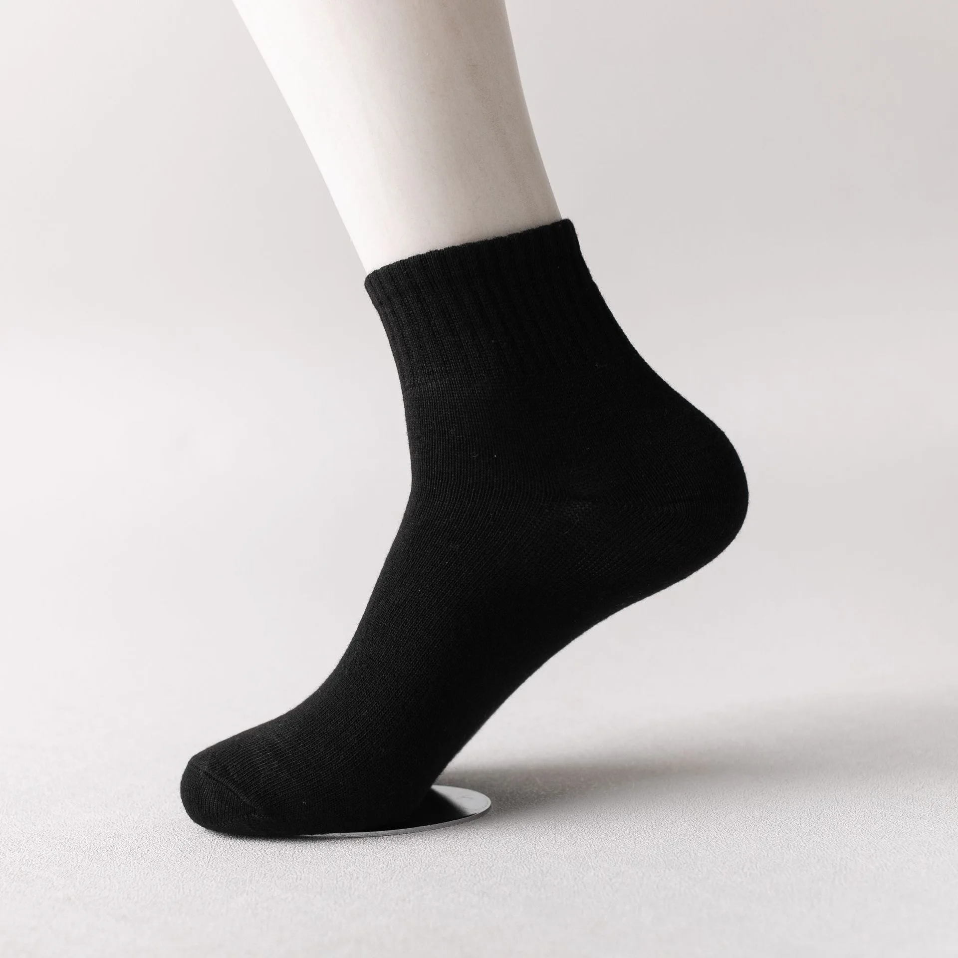 Top quality Cotton Polyester breathable black grey white plain women men crew socks