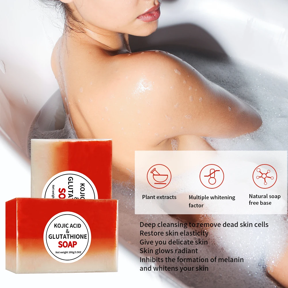 Organic Skin Whitening Soap Kojic Acid and Glutathione Brightening Moisturizing Soap