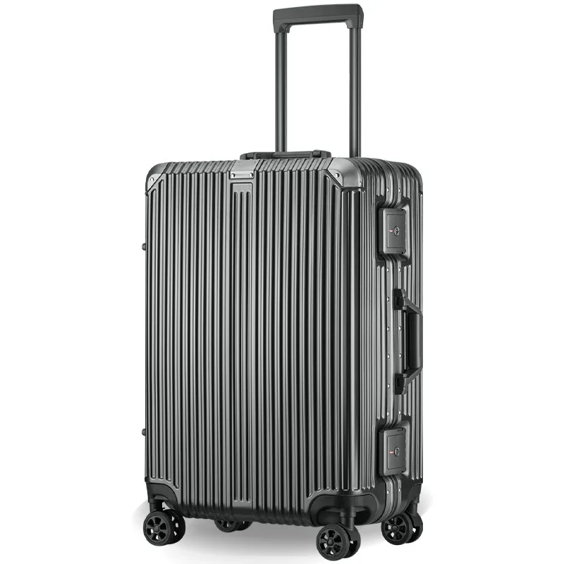 Aluminum frame luggage 20 24 28' 3pcs a set Suitcase for business for travel luggage bag suitable for international shipping