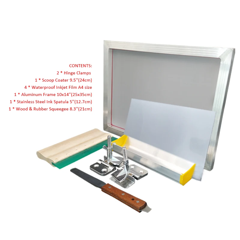 Screen Printing Starter Kit 110 Mesh 10x14 DIY Screen Printing Kit