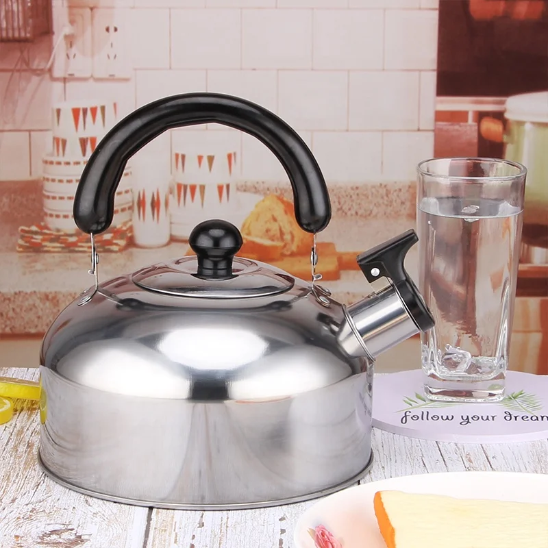 Stainless Steel Durable Silver Coffee Pot Induction Teapot Whistling Kettle Spout Tea Kettle With Bakelite Handle