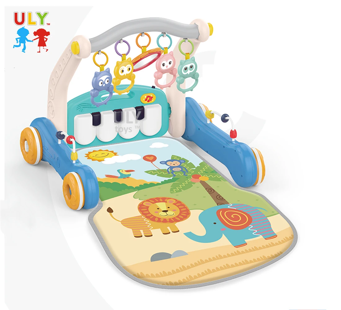 2 In 1 Baby Walkers Piano Rack Pedal Toys Baby Activity Gym  Foldable Musical Play Mat Infant Activity Mat