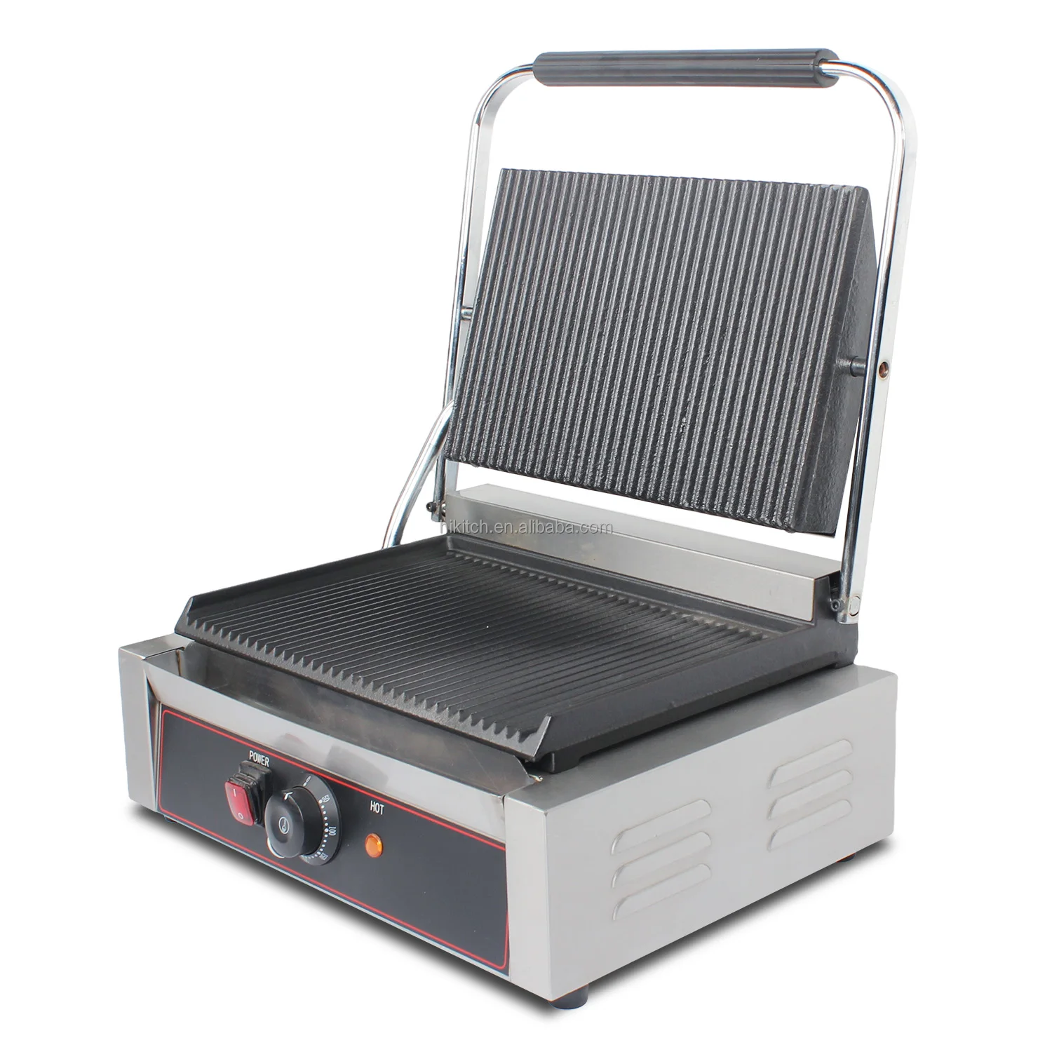 Commercial contact grill electric all grooved heating hot plate panini machine 811EA beef steak cooking sandwich machine