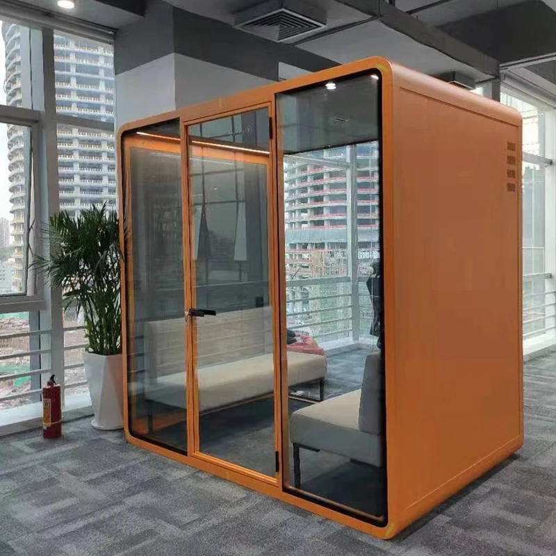 Hot selling simple assembly of soundproof table portable conference office soundproof cabin