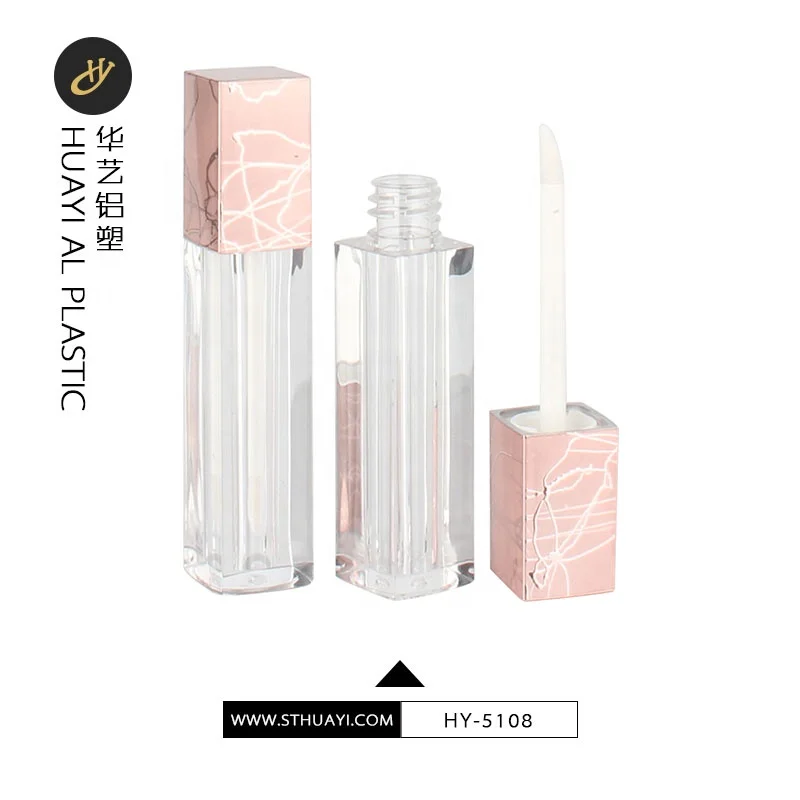 
Fashional Designs Cheap Square Empty Plastic Lip Gloss Tube Pink Color 