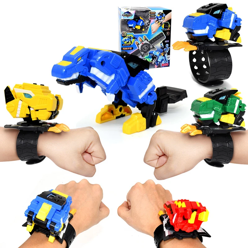 Mini Spy Watch Toy Boy Deformation Robot Super Mecha Dinosaur Wrist Watch Toys Child Birthday Gifts