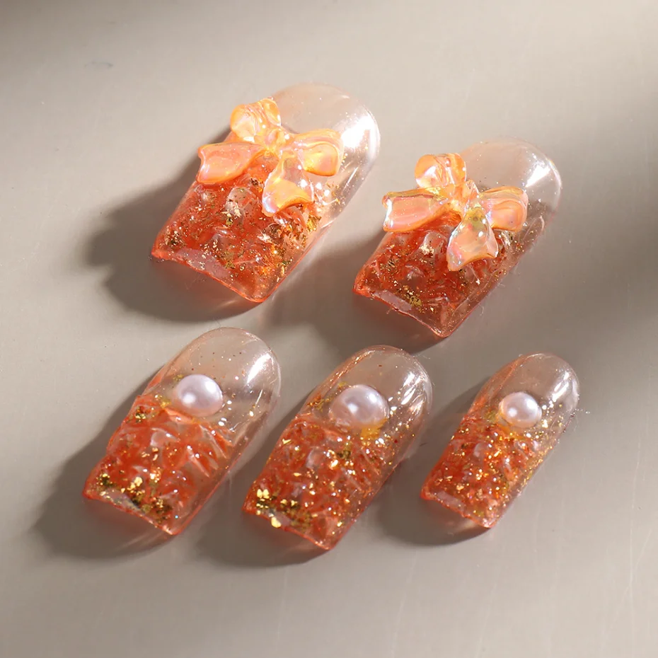 Yimart 500pc Clear Glaze Fake Nail Tips Square Stiletto Coffin Press on Nail Full Cover False Art Nail Capsules for Extension