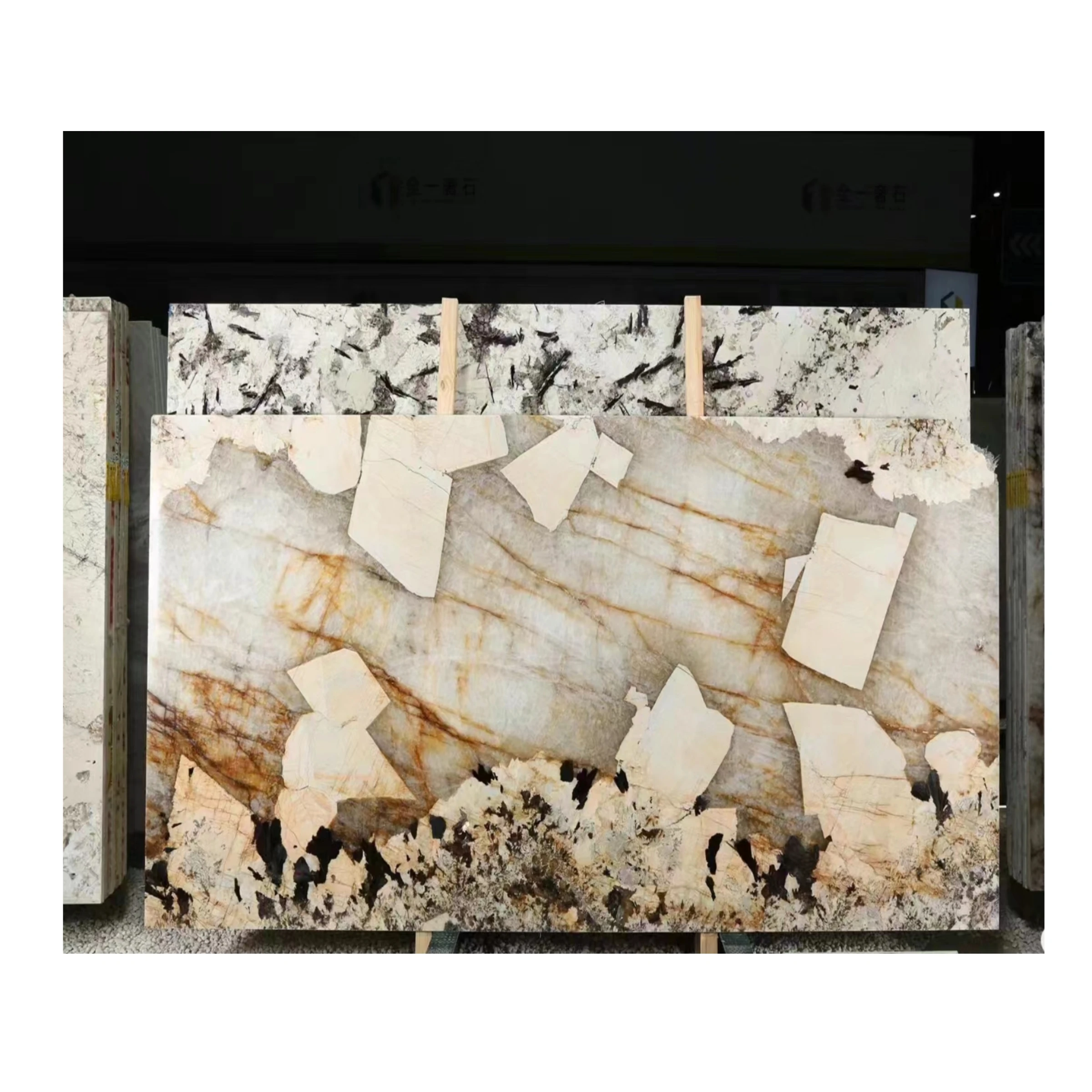 Luxury White Granite Patagonia Quartzite Table Big Crystal Pandora For Home And Hotel Decor Luxury Stone Dining Table