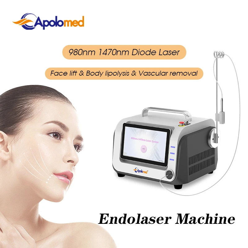 OEM ODM 1470 980 Diode Laser Vascular Lesions Therapy Spider Veins Endolaser Lipolysis Fat Reduction Lipo Slimming Machine